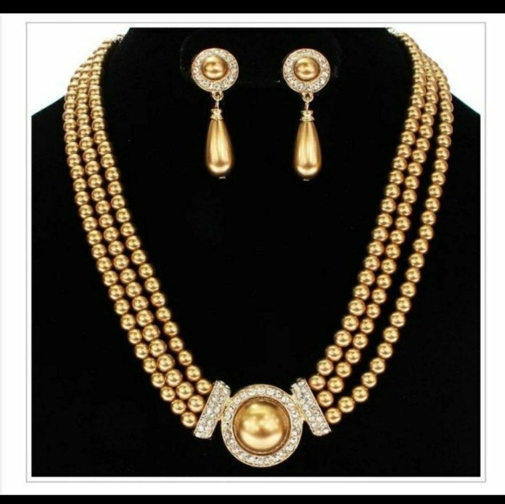 Round Pearl Necklace Set